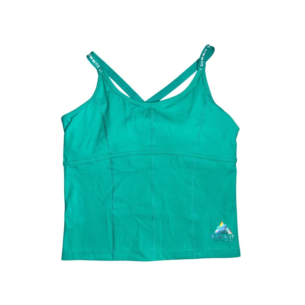 Varsity Spirit M The Summit Cheer Tank Top Teal Green Built-in Bra Activewear